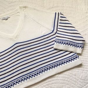 See By Chloe Oversized Cropped Knit Sweater Striped XL